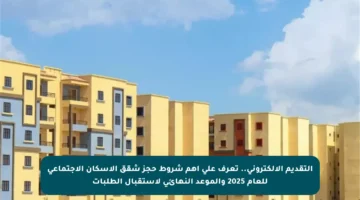 التقديم الإلكتروني.. تعرف على أهم شروط حجز شقق الإسكان الاجتماعي للعام 2025 والموعد النهائي لاستقبال الطلبات